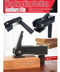 Desktop Quick Acting Holdfast Clamp Woodworking Bench Station With Hella Strong Grip Three Gear Locking System Router Hold Down Clip Solid Heavy Duty Build 20mm on wooden boards with aluminum alloy design.