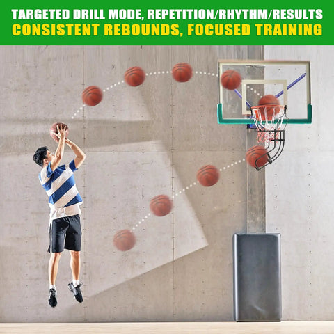 360-Degree Swivel Track Basketball Return Attachment For Home Courts With Quick-Setup Non-Slip Rebounder And Adjustable Angles For Every Shot From Free Throws To Three-Pointers Multi-Directional Practice Tool, basketball drill scene