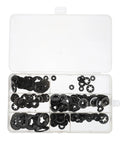 260 Piece Manganese Steel Push On Washers And Locking Tooth Washers Fastener Kit M3 Assortment in open plastic case