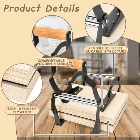 Linocut Printing Hand Lever Press for Linoleum Blocks Manual Press with comfortable wooden handle and high-density plywood.