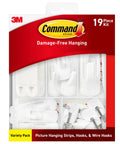 Damage Free Hanging Variety Pack With Ten Pairs Of Picture Hanging Strips, Six Wire Hooks And Eight Utility Hooks For Quick Holiday Decor