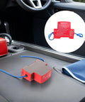 Straight Up Automatic Vehicle Fire Extinguisher For Trucks And Sedan Rides Thirty Gram Ultra Aerosol Suppression System on car dashboard.