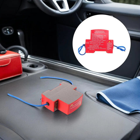 Straight Up Automatic Vehicle Fire Extinguisher For Trucks And Sedan Rides Thirty Gram Ultra Aerosol Suppression System on car dashboard.