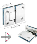 Two Pack Frameless Shower Door Hinges Built To Last 180 Degree Glass To Glass Hinges Heavy Duty 304 Stainless Steel Frameless