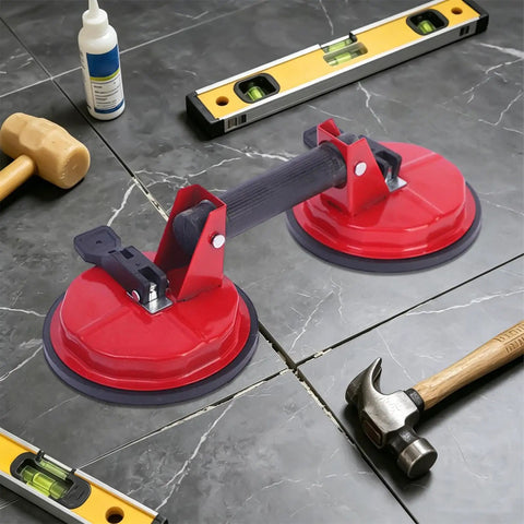 Heavy Duty Vacuum Suction Cups With Double Claw Design For Smooth Glass Tile And Wall Lifting Featuring Killer Grip And Versatile Curved Surface Handling That Goes Off Smoothly Every Single Day on marble tiles with tools.