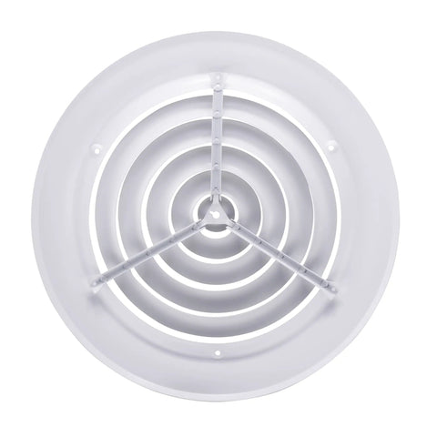 12 Inch Round Ceiling Vent Diffuser With Adjustable Airflow For Neck Opening White Duct Cover Easy Air Flow Control Energy Efficient Ventilation For Home Or Office 16 Inch Overall Diameter, top view