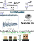 Bear Claw Double Headed Screws and Self Drilling Drywall Anchors Picture Hangers Kit diagram showing screw and anchor dimensions