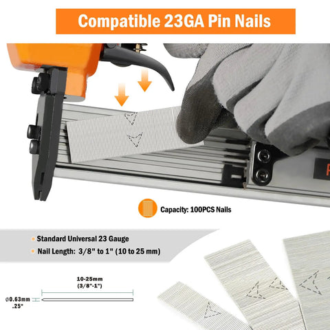 Ultra Lightweight 23 Gauge Pneumatic Pin Nailer For Cabinet And Door Install With Buttery Smooth Trigger And Knockout Performance For Flawless Trim Work And Daily Job Site Grind