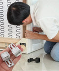 Kick Those Nagging Squeaks To The Curb With These 50 Pack Iron Hook Buckles And Sectional Connectors being installed on a couch.