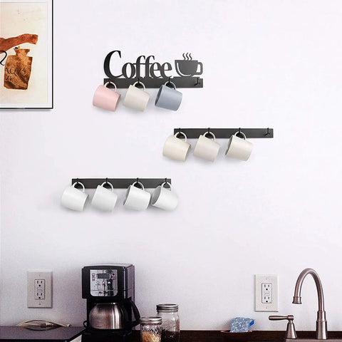 Coffee Mug Wall Rack With 12 Heavy Duty Hooks And Metal Sign For Coffee Bar Kitchen And Office Space Saving Wall Mounted Mug Organizer