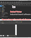 Screenshot of BetterPrinter industrial board software and Hansen Image Processing Software interface for printers.