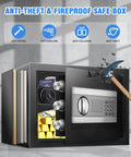 1.7 Cu Ft Home Safe With Digital Lock, Movable Partition, Smart Alarm, Silent Keypad Mode, And Motion Sensor Lights with anti-theft features