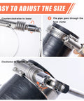 Two Pack Heavy Duty Worm Gear Hose Clamps Set With Adjustable 1 3/4 To 2 5/8 Inches 304 Stainless Steel in use on pipe.