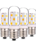 Pack Of 4 LED Appliance Light Bulbs For Microwave Refrigerator Range Hood Over Stove 5000K Daylight E17 Base 3W 360Lm Dimmable 40W Incandescent Equivalent, close-up view