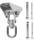 Ultra Strong 1000 Lb 304 Stainless Steel Swivel Hook With 360 Degree Rotation And Four Mounting Screws For Wall Or Wood Mounts
