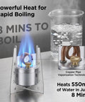 High Power Mini Alcohol Stove Spirit Burner for camping shown boiling water in 8 minutes with copper pipe technology
