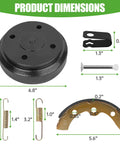 Golf Cart Brake Repair Kit For Club Car DS 1995 And Up And Precedent 2004 And Up Includes Brake Drums Dimension Details