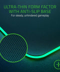 Close-up of Hard RGB Gaming Mouse Pad V2 With Customizable Chroma Lighting showing micro-textured surface and non-slip base.