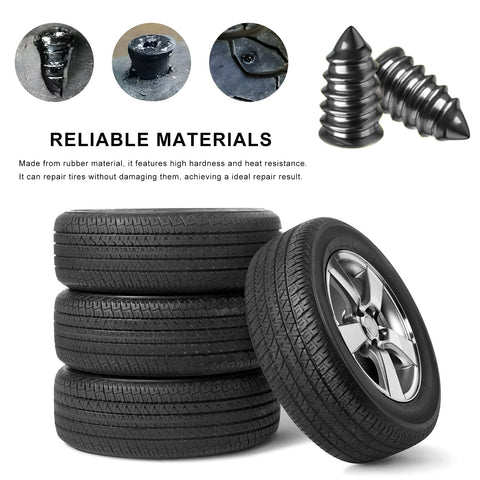 20 Pack Tire Repair Nails For Quick Puncture Fixes Self Service Vacuum Tire Repair Nail Kit shown with close-up of nails and tires