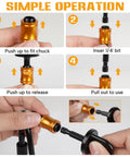 Instructions for using 12 Piece HVAC Swage Tool Set With Bit Holder For Copper Pipe Expansion, showing step-by-step operation.
