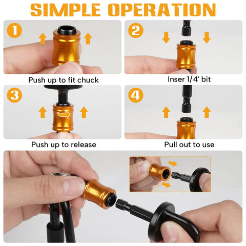 Instructions for using 12 Piece HVAC Swage Tool Set With Bit Holder For Copper Pipe Expansion, showing step-by-step operation.