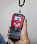 Digital Force Gauge For Tension And Compression With 110 Lb Capacity Peak Hold Backlit LCD High Accuracy 0.5 Percent Load Cell Measures Pull And Push Forces For QC Research And Field Testing, handheld