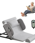 Super Comfortable Electric Backrest With Remote Lift For Bed Care, smooth stepless angle adjustment, soft cotton linen upholstery.