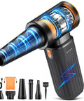 Powerful Cordless Air Duster With Brushless Motor 260000 RPM 3 Speed Adjustable Rechargeable Dust Cleaner and accessories kit