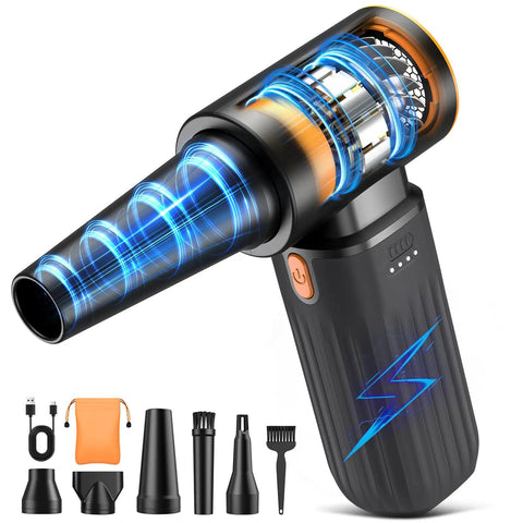 Powerful Cordless Air Duster With Brushless Motor 260000 RPM 3 Speed Adjustable Rechargeable Dust Cleaner and accessories kit