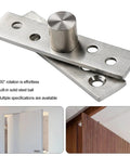 Beefy 360 Degree Rotation Door Pivot Hinge Stainless Steel Concealed Revolving Furniture Hardware 75x18x3mm Heavy Duty Swing Gate Hinge for Doors Cabinets and Furniture, stainless steel close-up