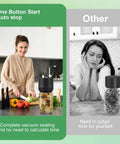 Electric Vacuum Sealer For Mason Jars VP06 Plus No Fuss One Button Jar Sealing System in kitchen with vegetables.