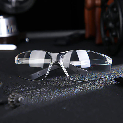 30 Pairs Safety Glasses Bulk Pack For Men And Women Protective Eyewear Goggles UV Protection clear lenses on table