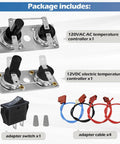 RV Water Heater Thermostat Limit Switch Kit 12V and 120V T Stat Plug and Play Compatible With Suburban SW Series, includes adapters