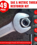 Pro Grade 49 Piece Thread Chaser Set With 22 Taps, 24 Dies, And 3 Thread Files For Metric And SAE Restoration close-up