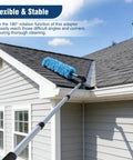 12Ft Telescopic Extension Pole With 3 To 8 Ft Adjustable Reach For Painting And Cleaning with duster on a house roof corner