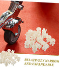 Twenty Durable Plastic Caster Socket Sleeves Fit Tight Inside Chair Feet To Crush Those Pesky Wobbles And Keep Your Furniture Rolling Smooth Around The Neighborhood, beige plastic inserts near a chair wheel.