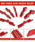 Slick 14 Piece Setup Block Gauge Set For Router Table Saws Precise Height Measurement Jigs stackable red aluminum blocks.