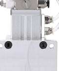 Heavy Duty Pneumatic Vise With 3mm Stroke And 40kg Thrust For Fast Air Operated Clamping Fixture mounted with aluminum body and quick fittings.
