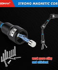 55 Piece Magnetic Nut Driver Set For Impact Drill Deep And Shallow SAE And Metric strong magnetic core demonstration