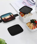 Desert Cactus Themed Bento Box For Adults Grab And Go 2 Tier Portable Lunch Box With Spoon Reusable Insulated Lunch Container Leak Proof
