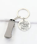 Dope Mini Skateboard Keychain For Skaters And Gift Lovers, Stainless Steel Pendant 1.18 Inches with inspirational quote on card.