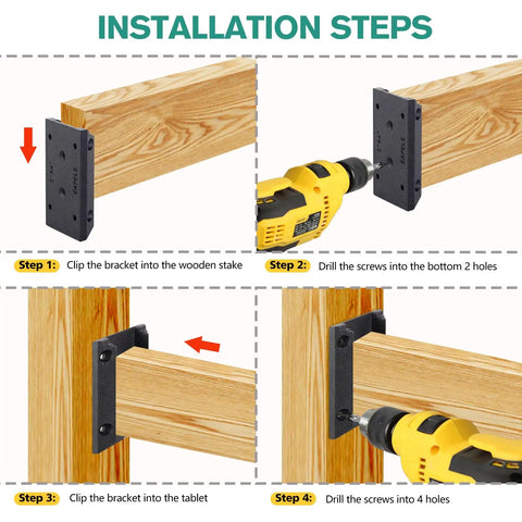 Deck Railing Brackets Connectors For 2x4 Posts, 20 Piece Nylon 90 Degree Set With 120 Screws, Pre Drilled Corrosion Resistant Hardware For Fast Easy Outdoor Rail Install