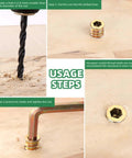 Usage steps for installing Twenty Pack M4x10mm Threaded Inserts For Wood with drill, nut, and wrench.