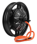 14 Inch Aluminum Alloy Hub Motor For Electric Scooter Upgrade 2000W To 5000W Heavy Duty dual hall sensors with orange wires and black wheel design