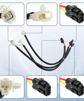 Front Driver Side Window Lift Motor 742-600 Replacement For Toyota Camry Corolla Sienna Fits 1983 2001 Camry 1984 1998 4Runner 1995 2004 Tacoma Easy Install Durable Power Window Regulator wiring connectors shown
