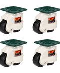 Four Piece Rock Solid Heavy Duty Furniture Casters With Retractable Leveling Feet And Zero Friction Nylon Wheels for smooth movement