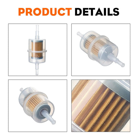 Close-up of 15 Micron Fuel Filter Replacement For Kohler Engines CH20S CH25S showing cylindrical design and fine mesh filter.