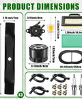 Lawnmower Tune Up Kit For D Series Compatible With D140 D150 D160 L120 L130 La140 La145 with product dimensions