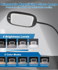 Dual Lens Lighted Magnifier With Stand For Reading And Crafts, Extra Large 7 Inch Viewing Area, 10X Main Lens And 30X Detail Lens