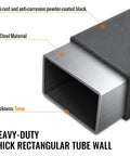 Heavy-duty steel material with anti-corrosion black coating detail on Clamp On Pallet Fork Stabilizer Bar For Forks Up To 3 Inches Wide